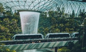 the hsbc rain vortex in jewel changi airport changi singapore