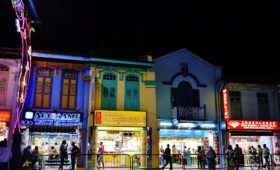 Colorful streets of Little India, Singapore.