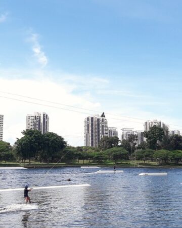 Cable-Skiing at Singapore Wake Park